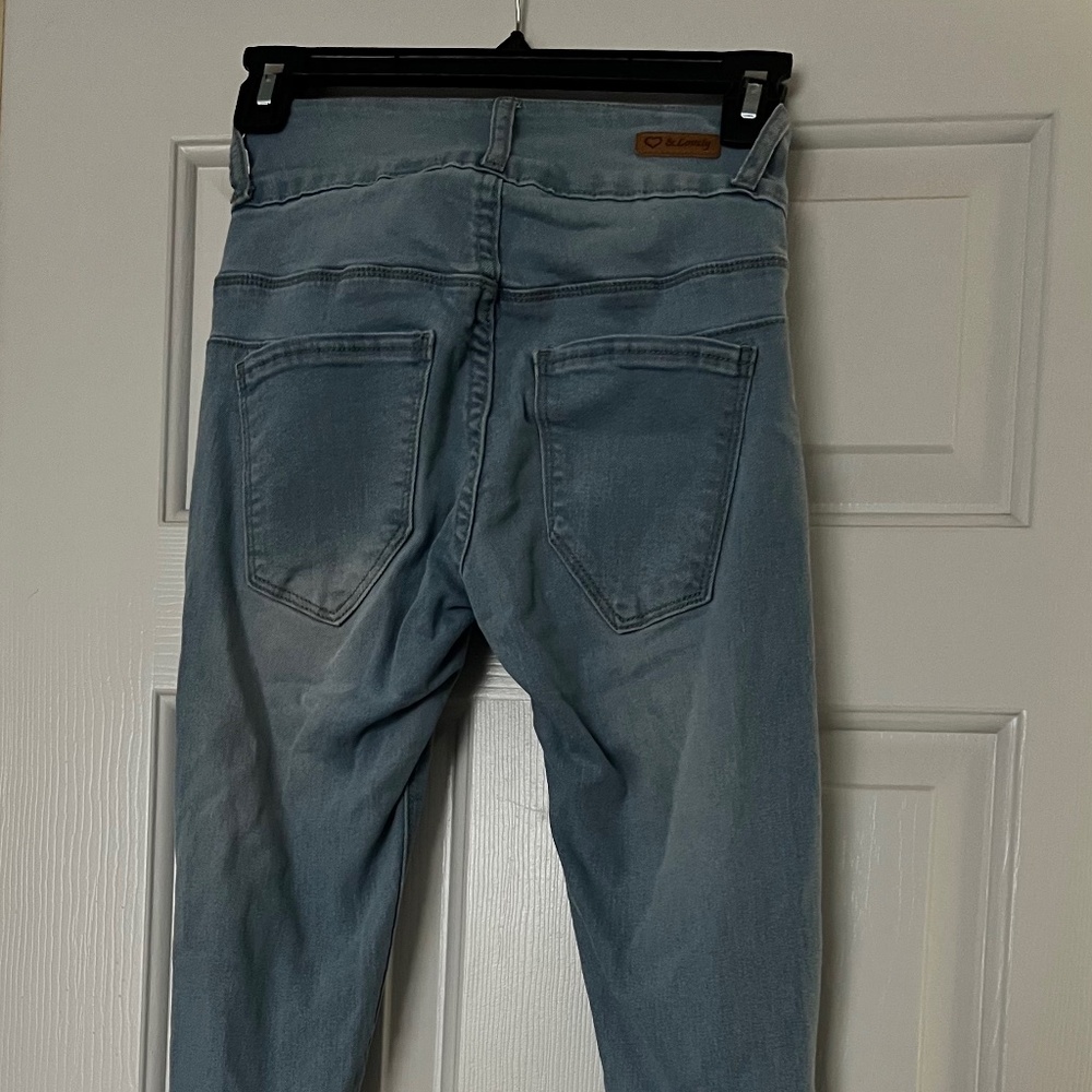 Blue Jeans with Distressed Detailing